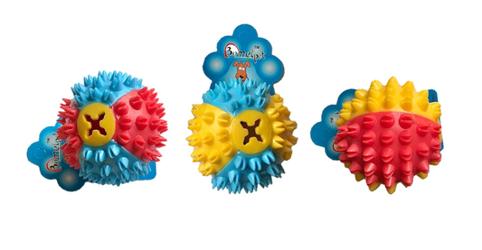 Spikey Dog Toy Treat Ball 7 cm Assorted Colours 6721