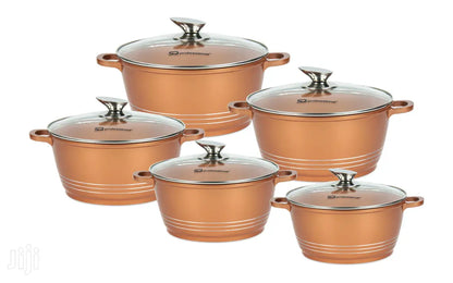 5 Piece SQ Pro Nea Nera Ceramic Pot Curry Dish Set Cuprum 4926