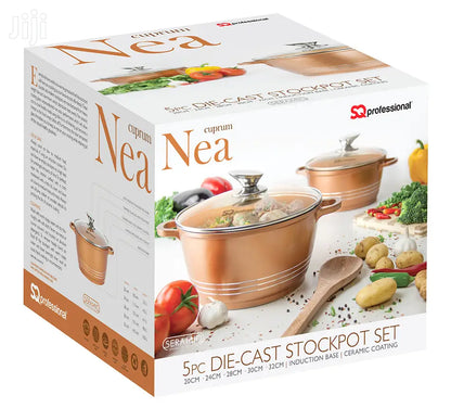 5 Piece SQ Pro Nea Nera Ceramic Pot Curry Dish Set Cuprum 4926