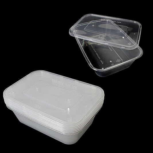 Disposable Plastic Microwave Food Container Pack of 6 500 ml SK1100