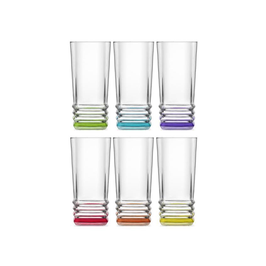6 Pack Coral Elegan Glasses 335cc 11 1/4 oz 8243
