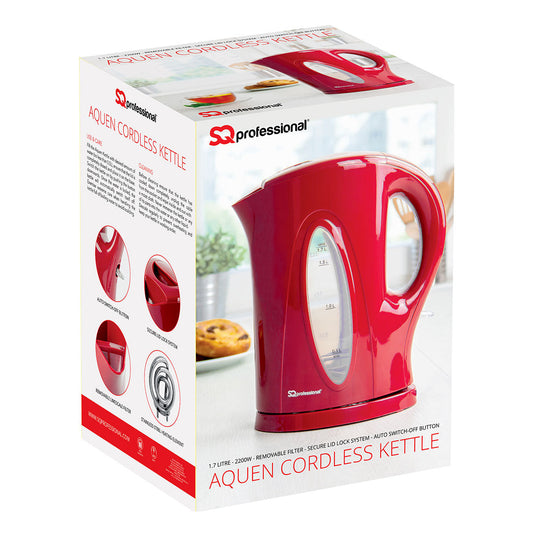 SQ Professional Aquen Fast Boil Cordless Kettle 1.7 Litre 2200W Black