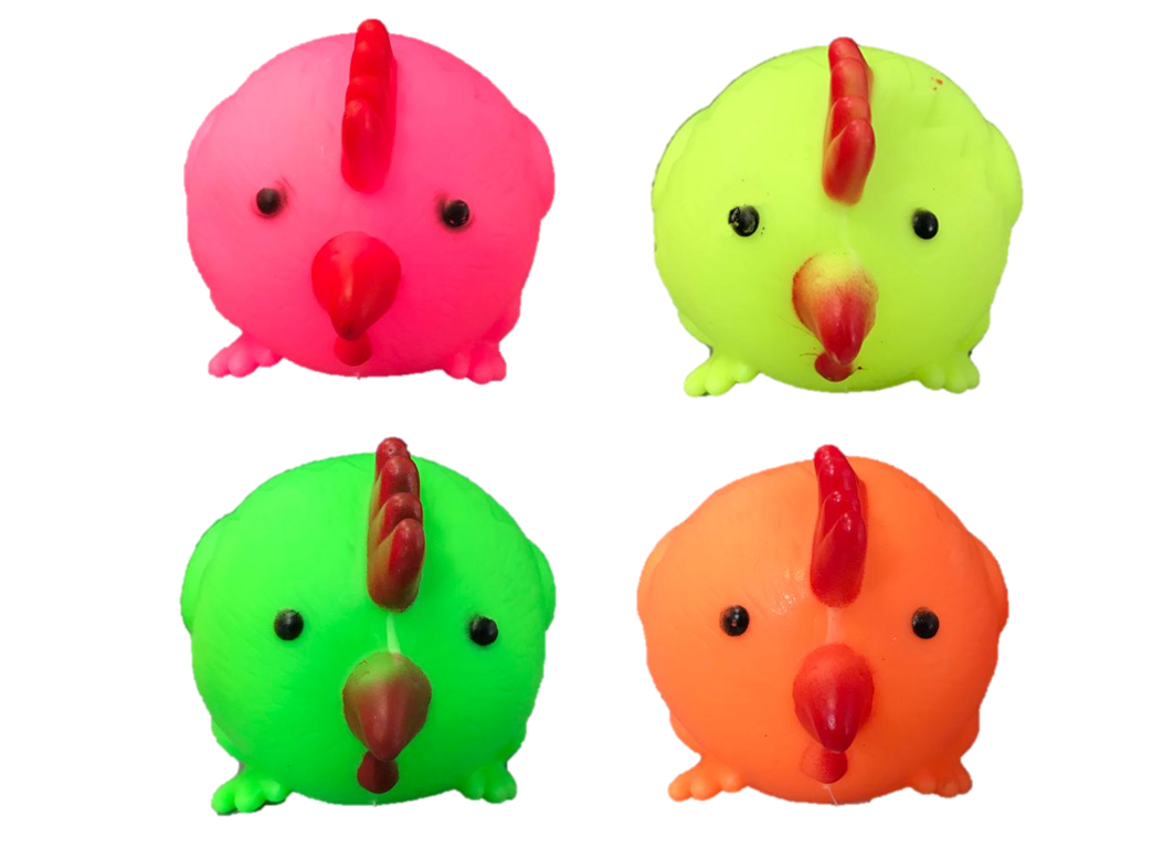 Pet Dog Toy Squeaky Round Chicken 7 x 9 cm  Assorted Colours 7092
