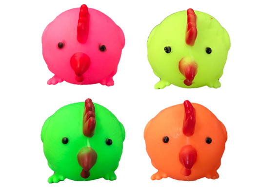 Pet Dog Toy Squeaky Round Chicken 7 x 9 cm  Assorted Colours 7092