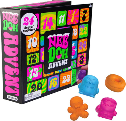 NeeDoh Squishmas Advent Calendar - 24 Mini Squeeze Toys - Christmas Countdown - Ages 3 to Adult