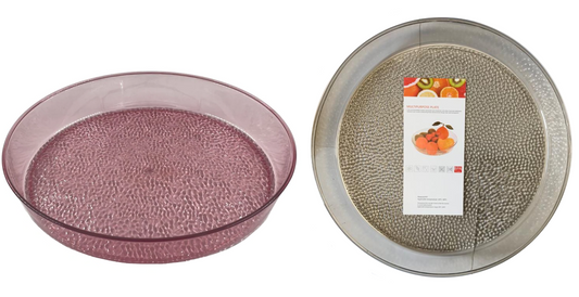 Transparent Plastic Round Coffee Table Fruit Bowl Serving Tray 36 x 5 cm Assorted Colours 7236
