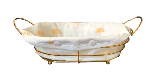 Oval Metal Wire Fruit Bread Serving Basket Gold with Handles 27 x 21 x 7 cm 7304