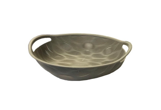 Plastic Oval Fruit Bowl with Handles 29 cm Assorted Colours 7449