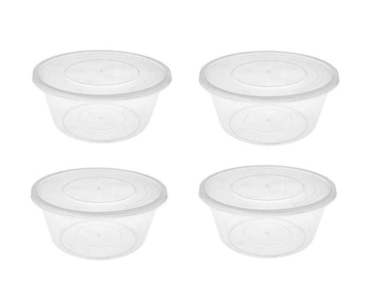 Disposable Plastic Food Container Round Pack of 5 14oz / 400 ml SK28199