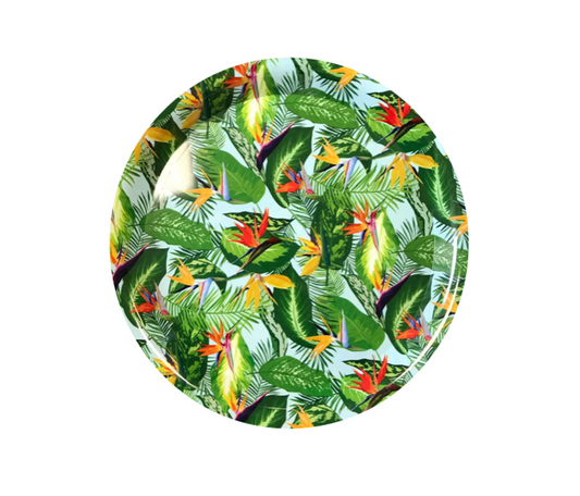 Plastic Round Serving Tray with Printed Design 34 cm Assorted Designs 7647