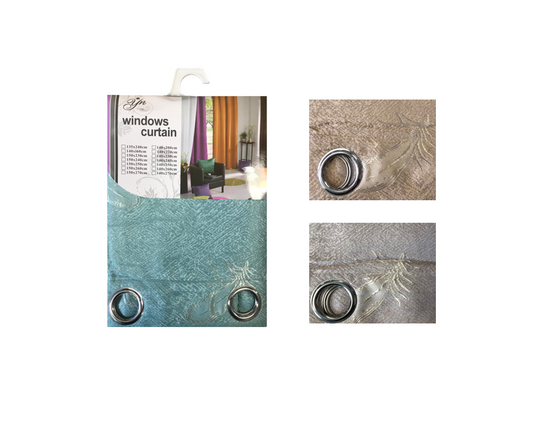 Room Fabric Window Curtain Diamond Feather Design 140 x 240 cm Assorted Colours 7705