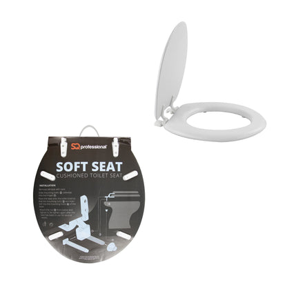 White Soft Seat Cushioned Toilet Seat Comfortable Seating Easy Install Home Diy 7800