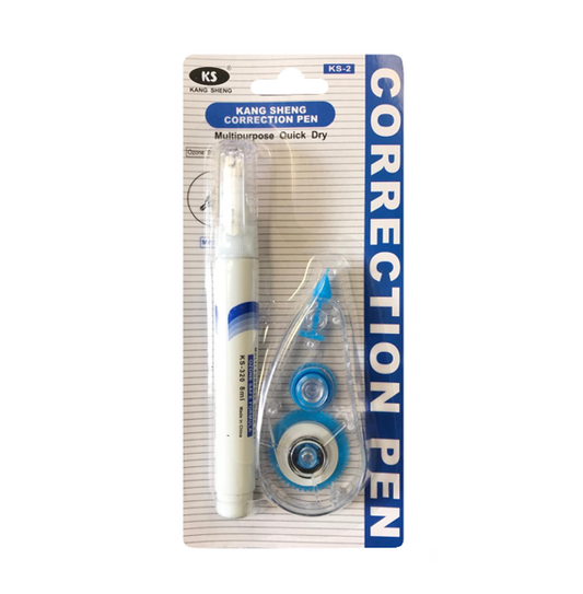 White Dry and Liquid Correction Tape Roller and Pen Pack of 2 7805