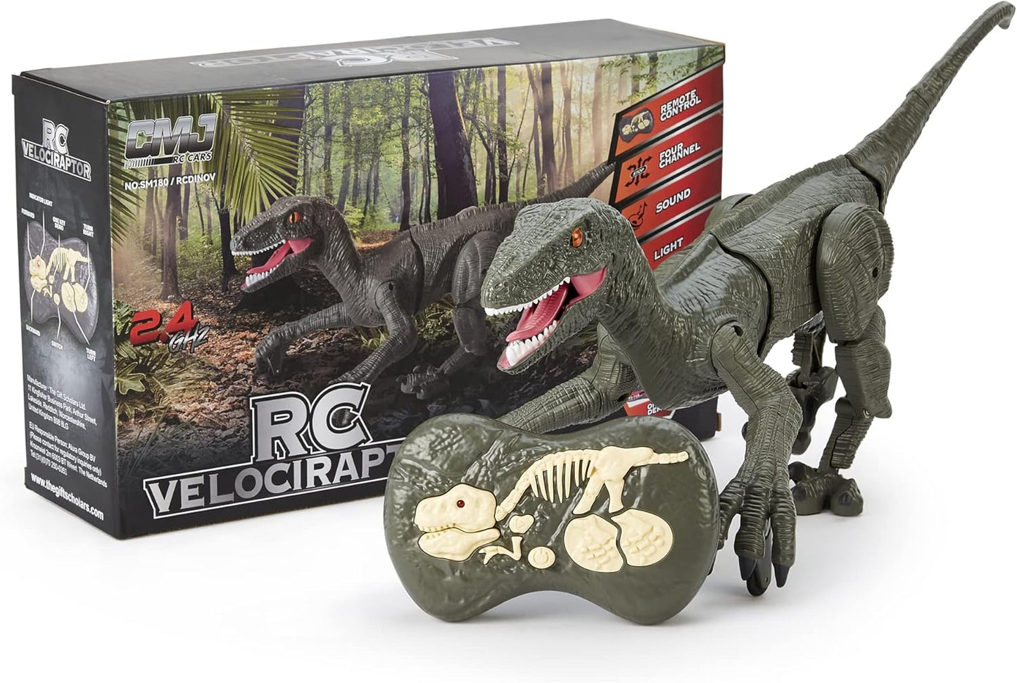 Remote Control RC Velociraptor Dinosaur with Sound & Lights