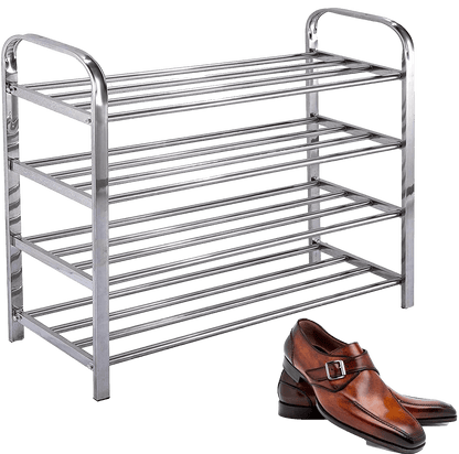4 Tier Stainless Steel Shoe Storage Display Rack 70 x 60 x 23 cm 6213 A