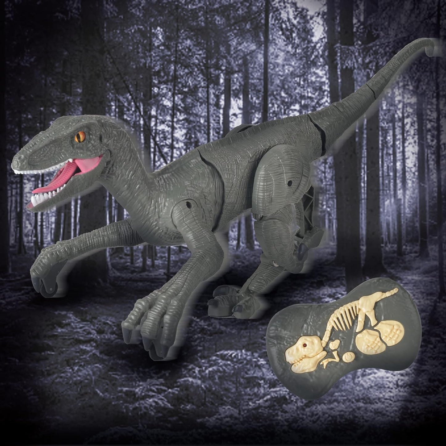 Remote Control RC Velociraptor Dinosaur with Sound & Lights