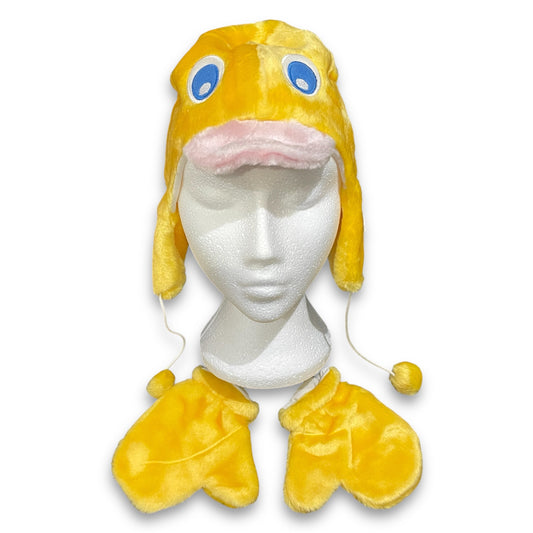 Kids Soft Hat & Mittens Set Cuddly Creatures - Yellow Duckling