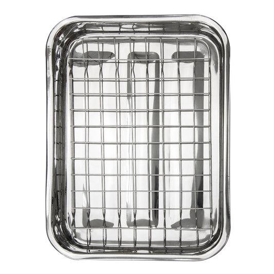 SQ Lustro Lasagne Oven Roasting Tin Tray with Rack W 28cm x D 21cm x H 4.5cm / 2L 8882