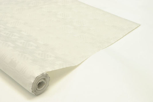 Eco Disposable Paper Table Banquet Roll White Damask 100 x 1.2m