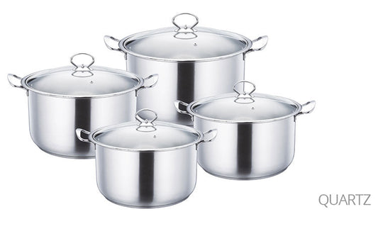 SQ Professional Gems Metallic Stockpot Set of 4 Quartz P99117
