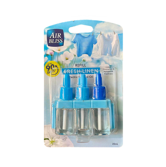 Air Bliss Air Freshener Scented Oil Plug In Refill 20ml - Fresh Linen (3Volution Compatible)