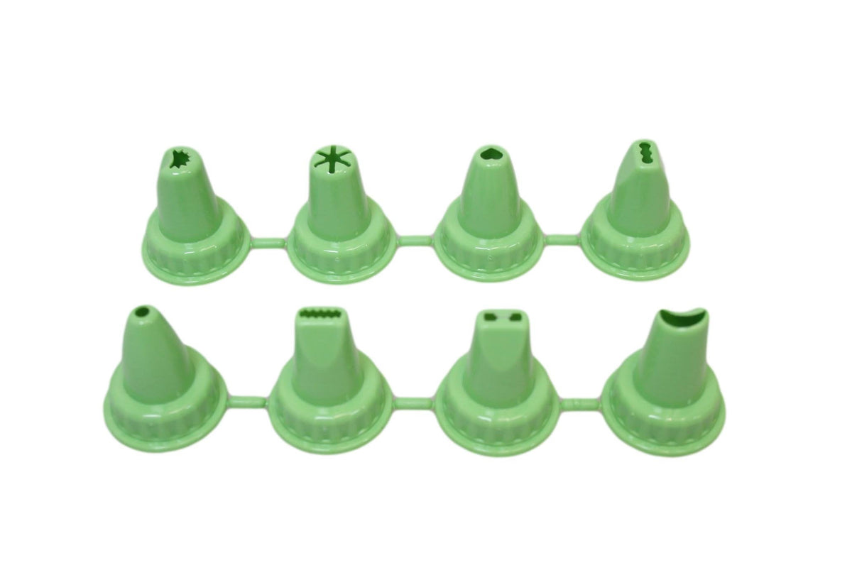 White Icing Bag with 9 Piping Nozzle Tips Assorted Colours AP1042