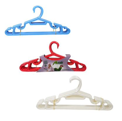 6 Pack Childrens Hangers Fancy Plastic Blue White Red Hangers 30cm ASD133
