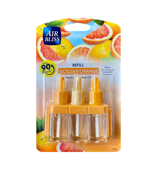 Air Bliss Air Freshener Scented Oil Plug In Refill 20ml - Sicilian Orange (3Volution Compatible)