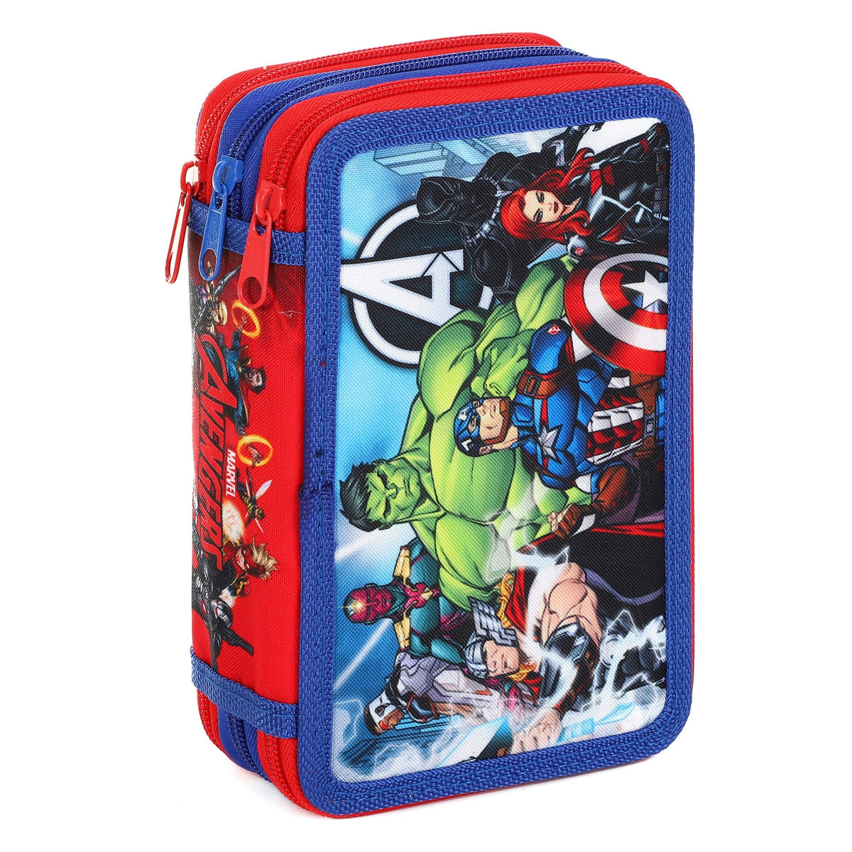 Avengers Style Jumbo Pencil Case & Stationery Set with 3 Zip Divider
