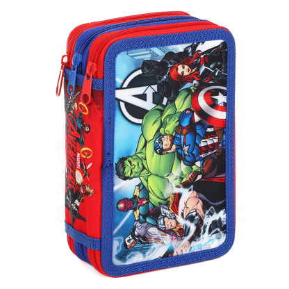 Avengers Style Jumbo Pencil Case & Stationery Set with 3 Zip Divider