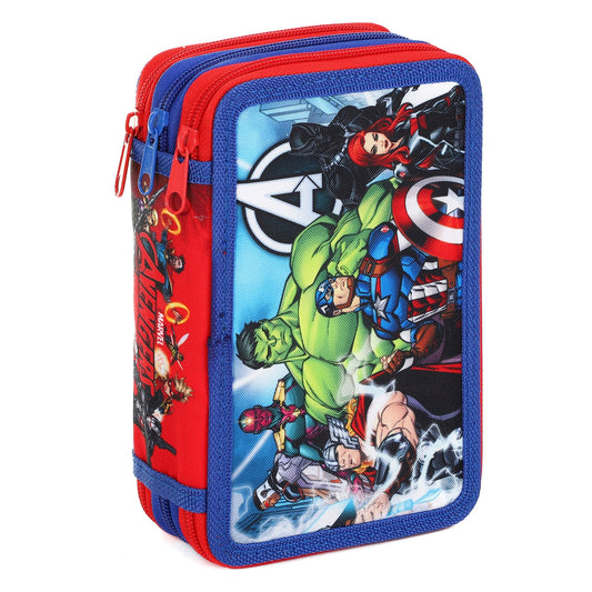 Avengers Style Jumbo Pencil Case & Stationery Set with 3 Zip Divider