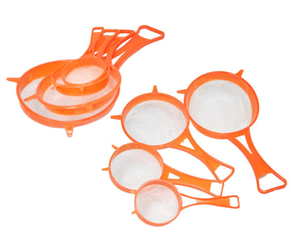 Plastic Kitchen Mesh Sieve Strainer Set of 4 Assorted Colours 5238