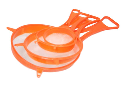Plastic Kitchen Mesh Sieve Strainer Set of 4 Assorted Colours 5238