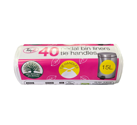Pedal Bin Liners with Tie Handles 15L 92 x 60 cm Roll of 40 B0065