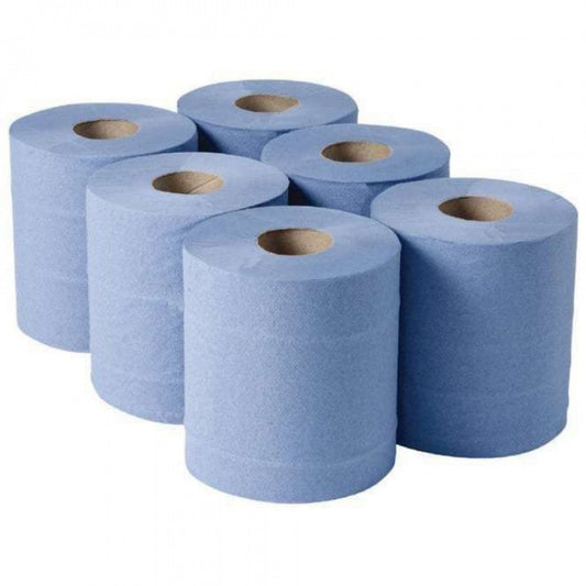 Blue Roll Centrefeed Jumbo Cleaning Paper Roll Pack of 6