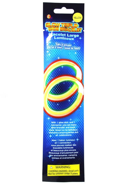 Glow In The Dark Triple Wide Stick Bracelet Assorted Colours 5259