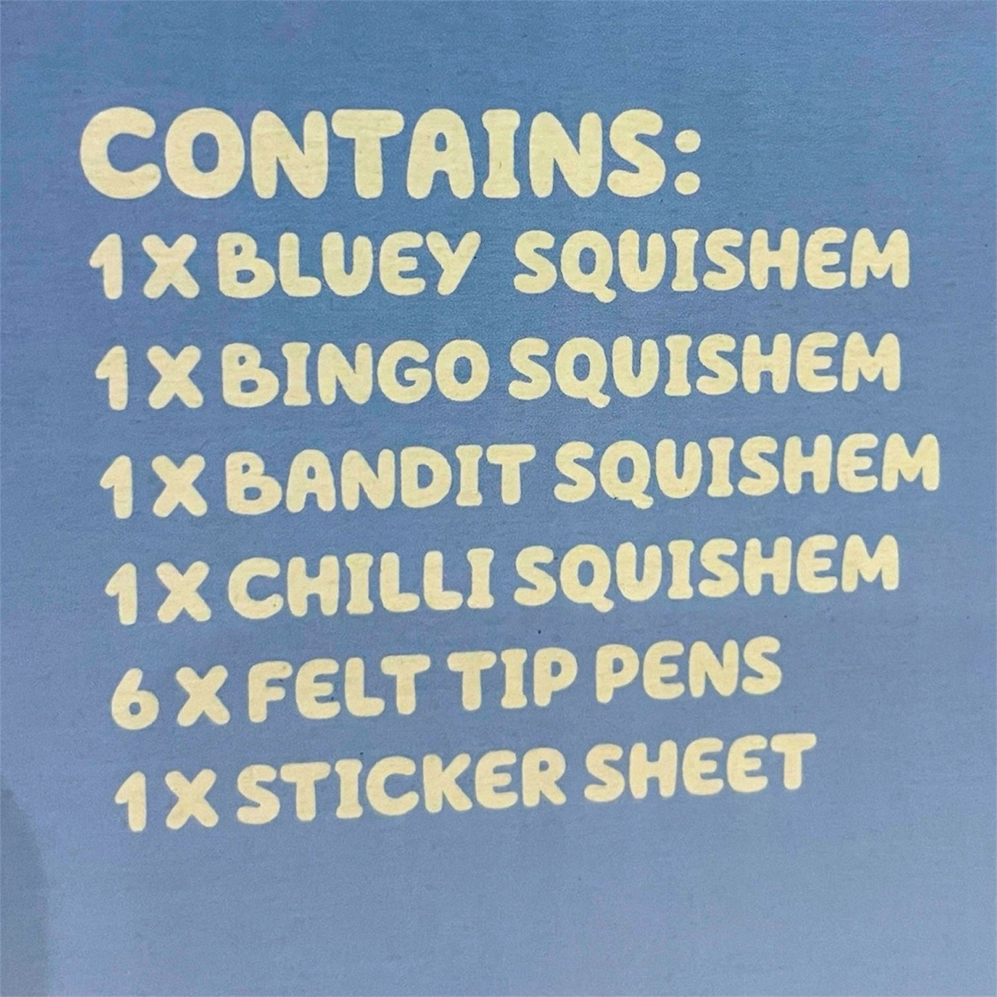 Bluey Colour In Squishems Complete Family Set