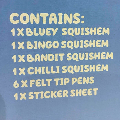 Bluey Colour In Squishems Complete Family Set