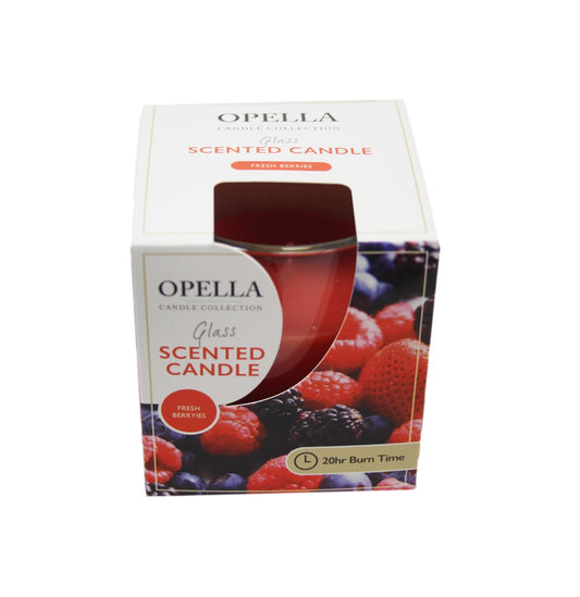 Opella Scented Candle In Glass Jar Fresh Berries Fragrance 5 x 6.5 cm CDJARB