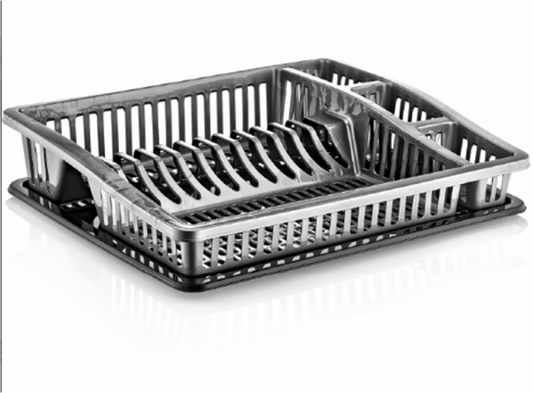Large Plastic Dish Drainer with Drip Tray Assorted Colours D07105