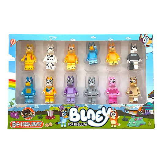 Bluey Style Mini Figures Building Blocks Accessories 12 Pack