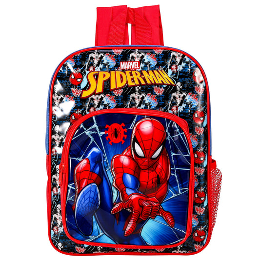 Spiderman Style Backpack Kids Deluxe Rucksack with Zips & Adjustable Straps