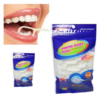 Smart Flexible Dental Floss Picks Care And Cleaner Teeth Ultra Fine Strip 100 Packs 5240