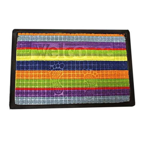 Welcome Door Mat Foot Design Polypropylene 40 x 60cm Assorted Colours 0474 A
