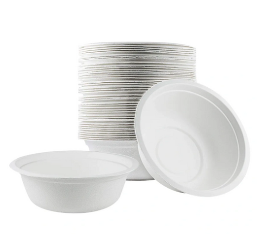 Disposable Compostable Eco-Bio Bagasse Sugarcane Bowls 24oz Pack of 25 EC1093