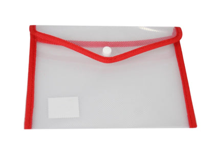 Medium Plastic Stud Document Wallet File Folder 22 x 16 cm Assorted Colours 5386