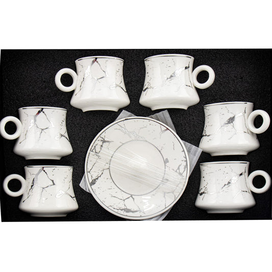 Durane Raku Tea Set 12pc White-Gold 200ml 10522