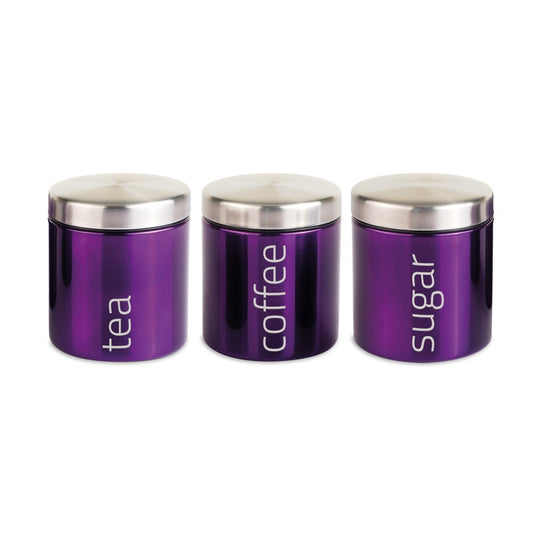 Gems Airtight Food Canister Set 3pc Amethyst 10 x 12cm 953