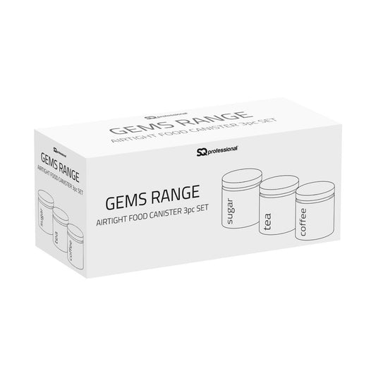 Gems Airtight Food Canister Set 3 Piece Set Quartz 10 x 12 cm 9535