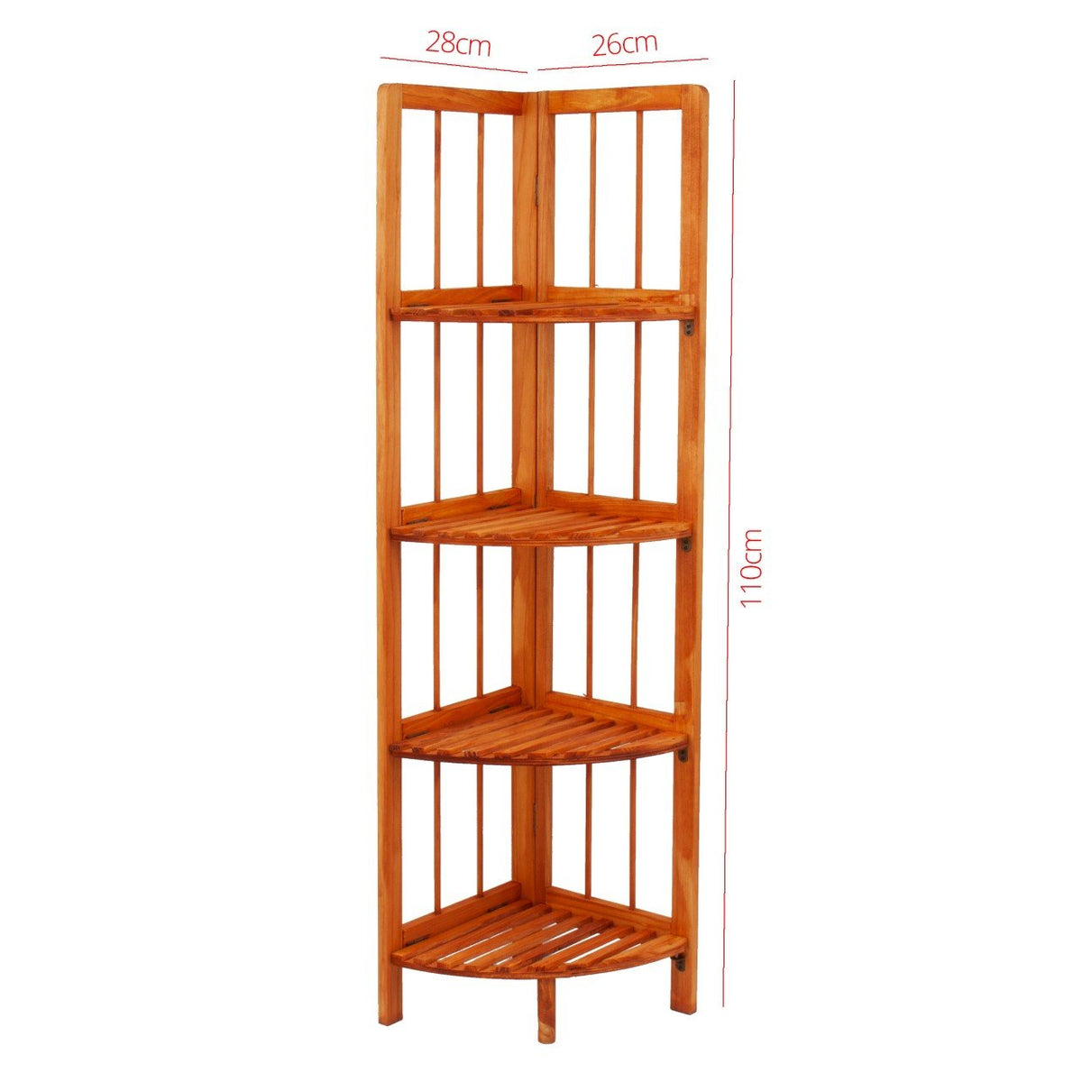 Wooden Corner Rack Maple 4 Tier 28cm x 26 x 110cm 8788